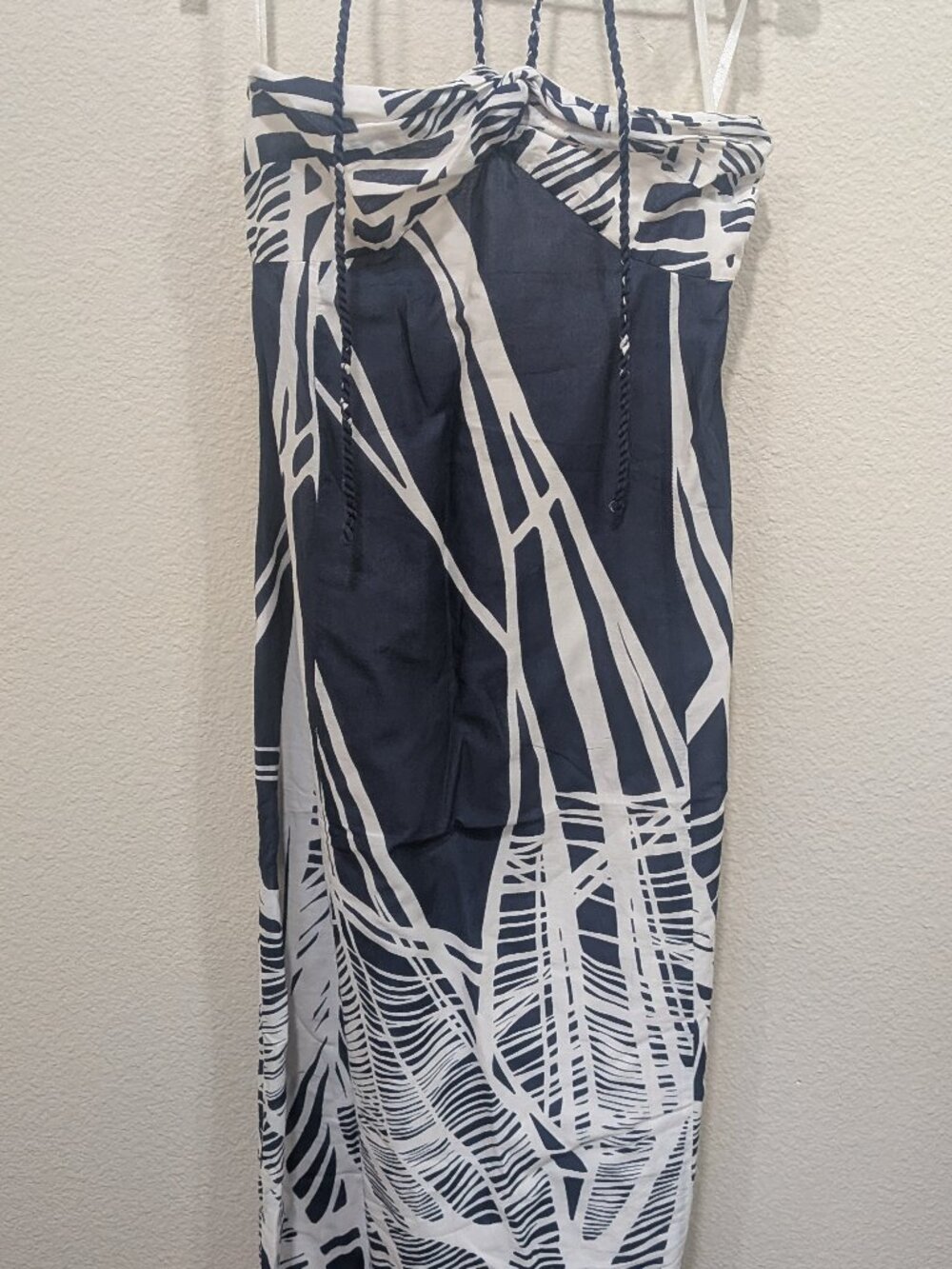 LOFT Navy Abstract Botanical Halter Maxi Dress - Size 0P